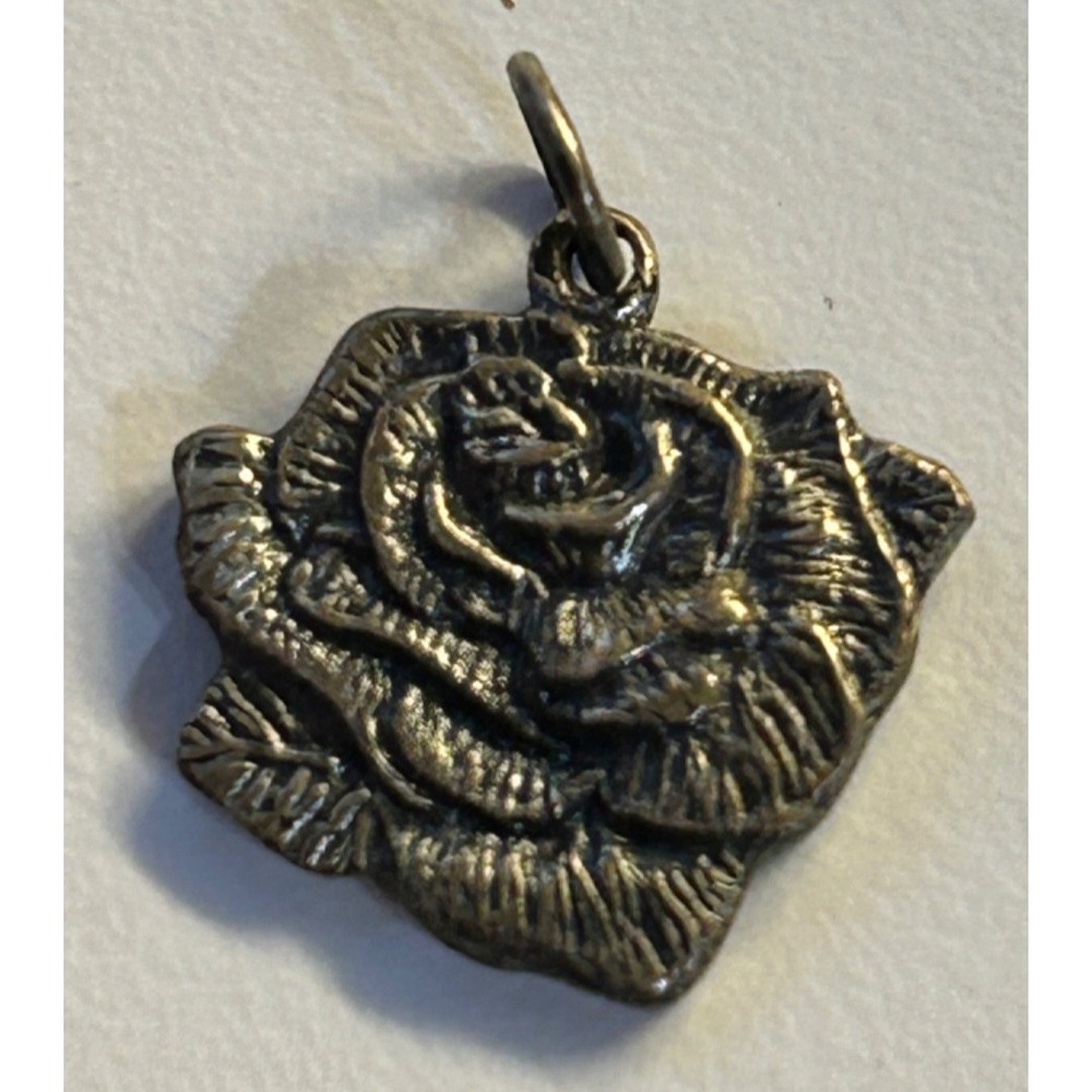 VTG Sterling Silver ROSE Charm Flower Head Maker Signature 1.8g